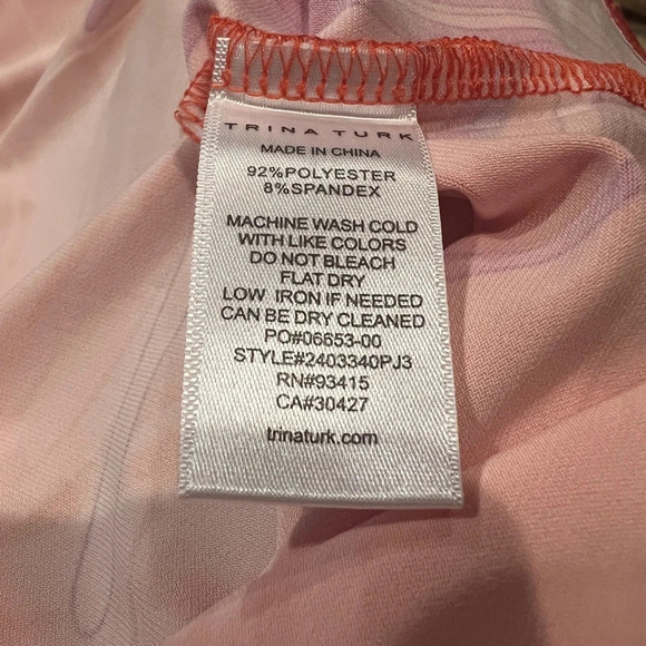 Trina Turk Off-Shoulder Orange Pink Floral Print Dress Women’s Size M NWT - Picture 7 of 7